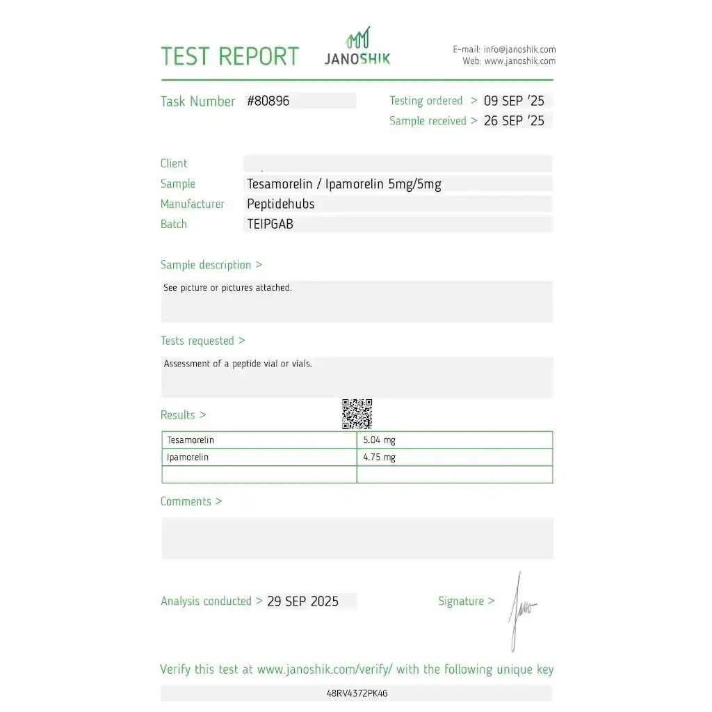 Tesamorelin 5 mg/Ipamorelin 5 mg